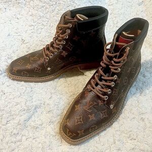 Louis Vuitton Dark Brown Monogram Men's Boots